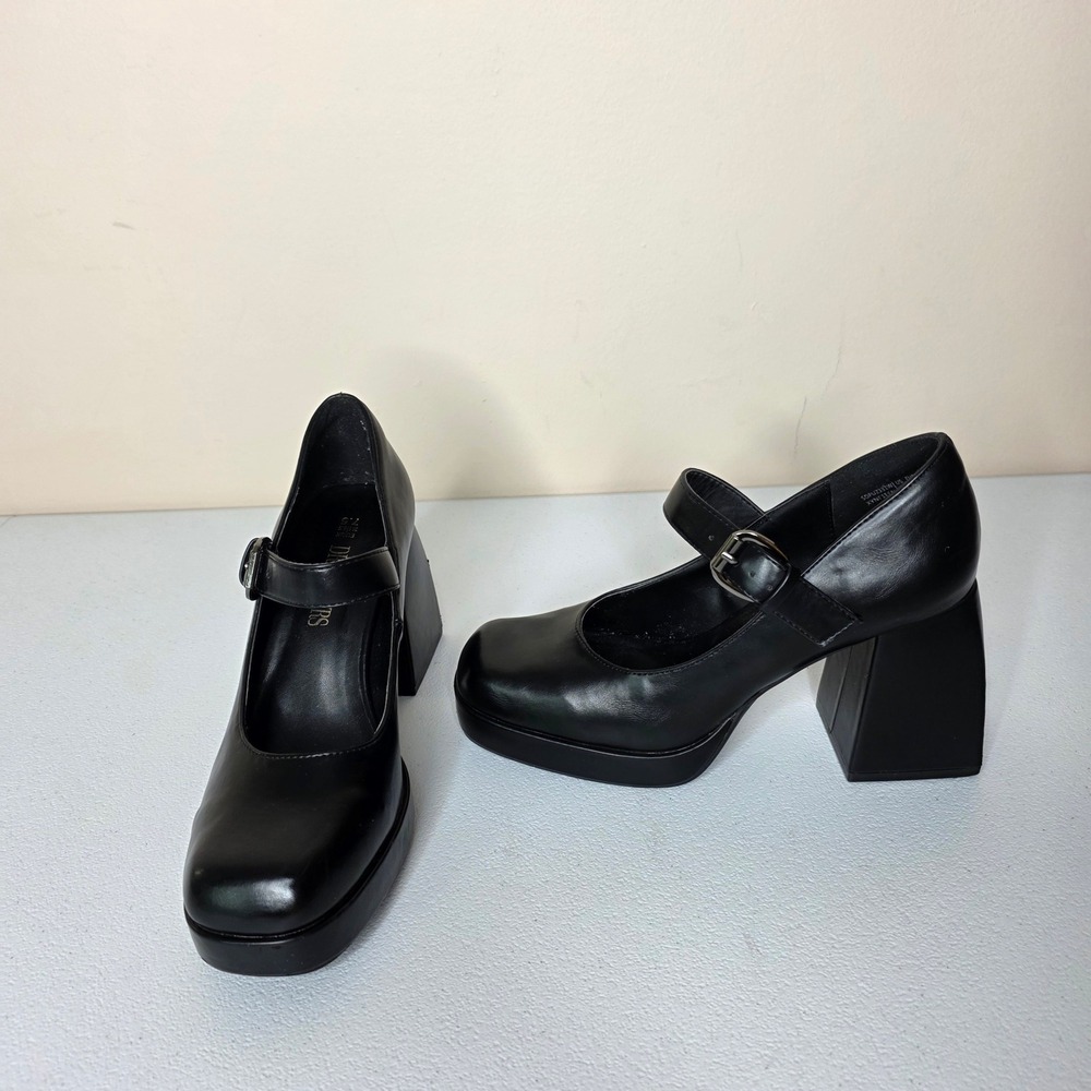 Dream Pairs Mary Jane Pumps Womens 7.5 Black Chunky Block Heel Square Toe Y2K